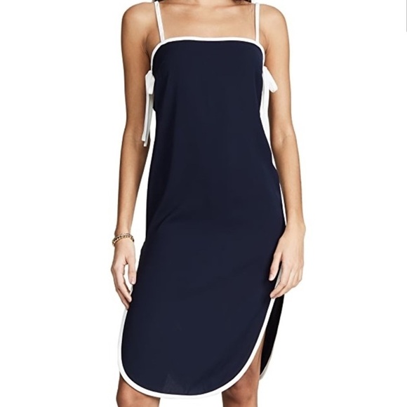 SOLID & STRIPED Dresses & Skirts - Solid & Striped Disco Slip Dress Women’s Medium Navy White Bows Summer Midi